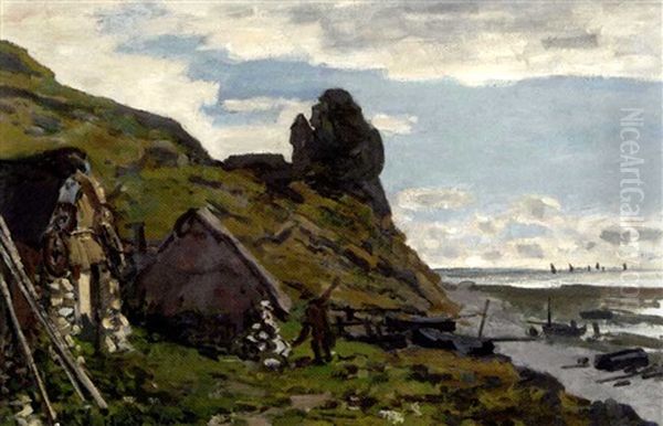 Les Cabanes A Sainte-adresse Oil Painting by Claude Monet