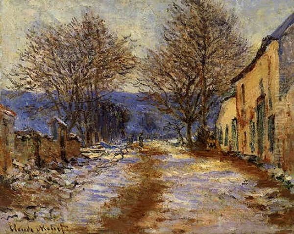 Effet De Neige A Limetz Oil Painting by Claude Monet