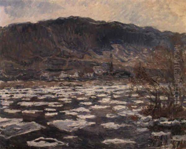 Les Glacons Sur La Seine A Port Villez Oil Painting by Claude Monet