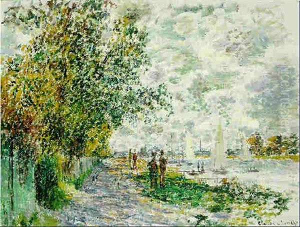 La Berge Du Petit-gennevilliers Oil Painting by Claude Monet