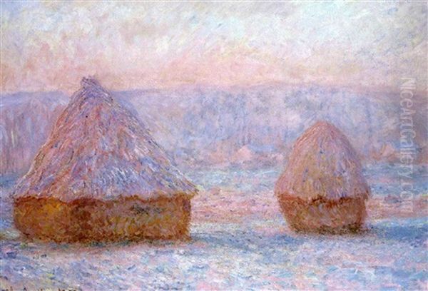 Les Meules, Giverny, Effet Du Matin Oil Painting by Claude Monet