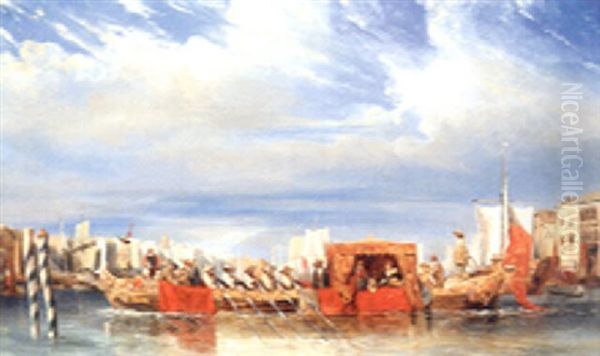A Venetian Wedding Oil Painting by Edward Levy Montefiore
