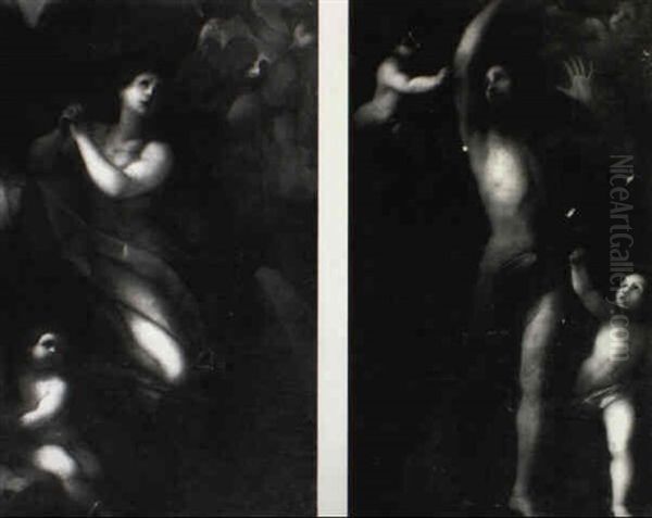 St. Sebastian Oil Painting by Francesco (Cecco Bravo) Montelatici