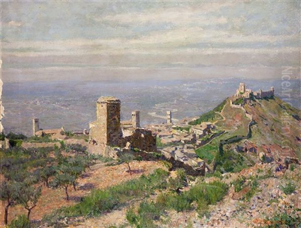 Veduta Nel Saluzzese Oil Painting by Guido Di Montezemolo