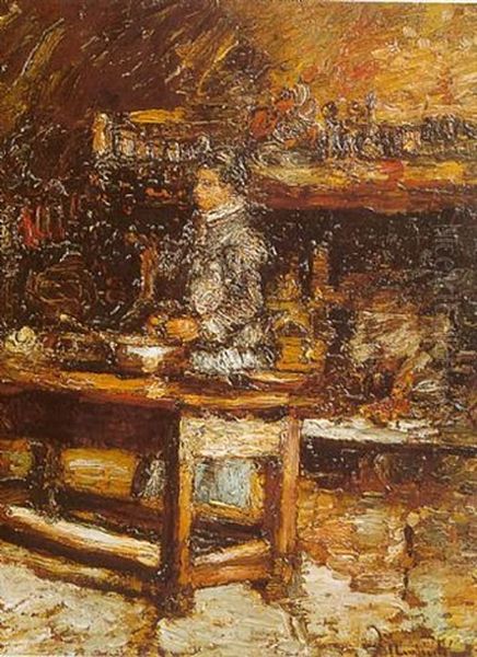 Ritratto Di Gentiluomo [&] Ritratto Di Gentildonna Oil Painting by Adolphe Monticelli