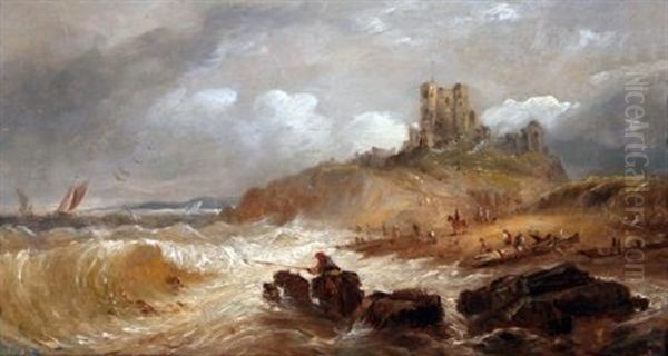 Tantallon Castle Oil Painting by John Moore Of Ipswich