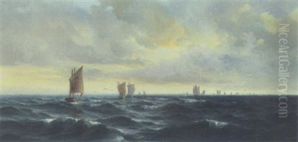 Return Of The Fishing Fleet Oil Painting by Henry Moore
