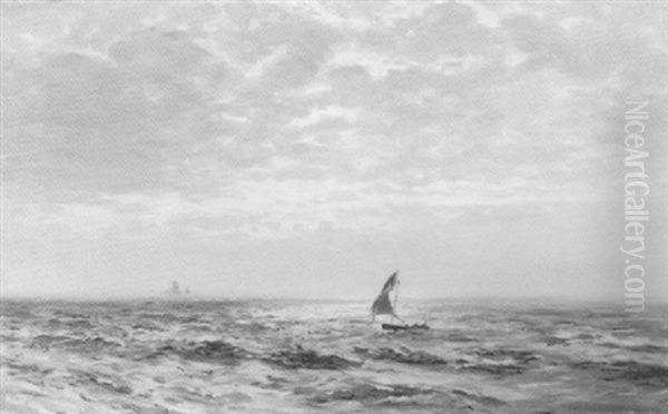 A Dappled Sky And Silvery Sea Oil Painting by Henry Moore