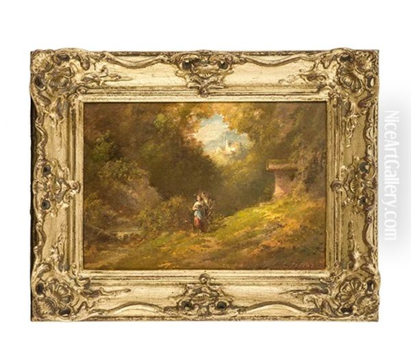 Waldspaziergang Oil Painting by Willy Moralt