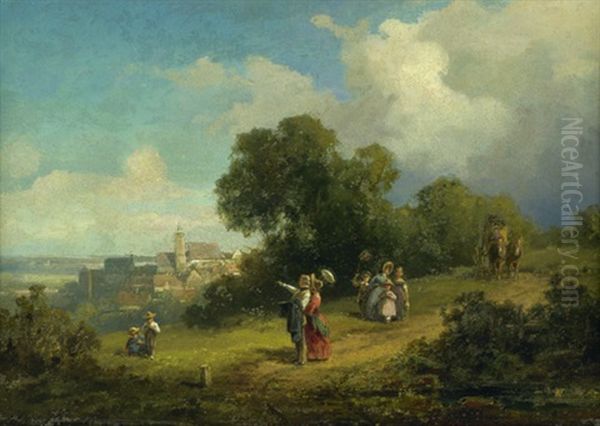Der Sonntagsspaziergang Oil Painting by Willy Moralt