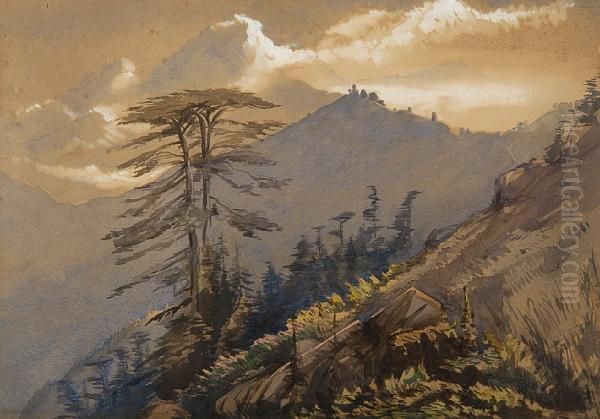 Mountainous Landscape Oil Painting by Michael Anthony Biddulph