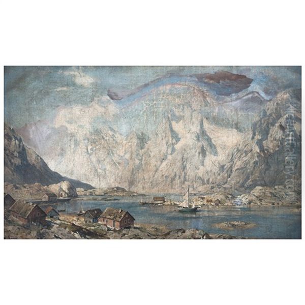 Vista De Un Fiordo Noruego Oil Painting by Walter Moras