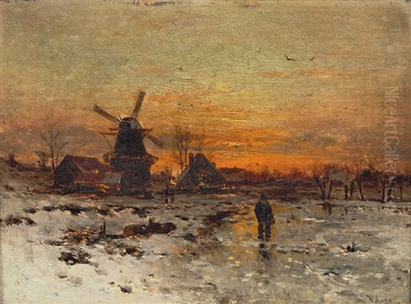 Winterabend Oil Painting by Walter Moras