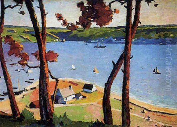 La Pointe Du Dourduff Pres De Morlaix Oil Painting by Paul Bernard Morchain
