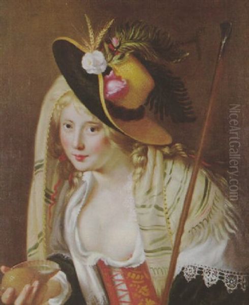 Die Schone Schaferin Oil Painting by Paulus Moreelse