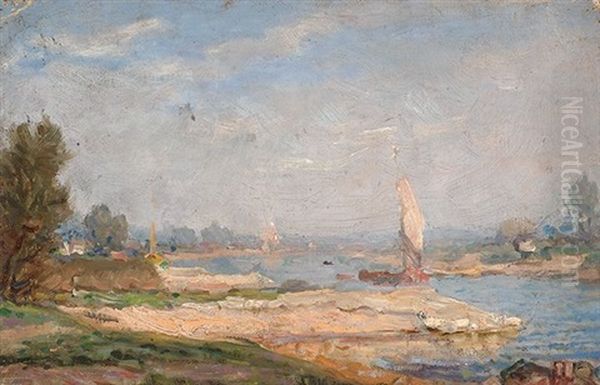 The Rhine Near Oosterbeek Oil Painting by Willem Ferdinand Abraham Isaac (Vaarzon) Morel