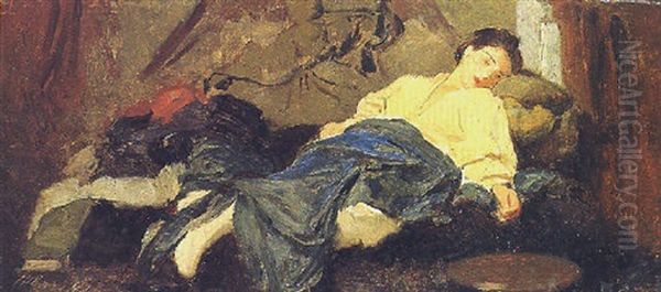 Figura Femminile Dormiente Oil Painting by Domenico Morelli