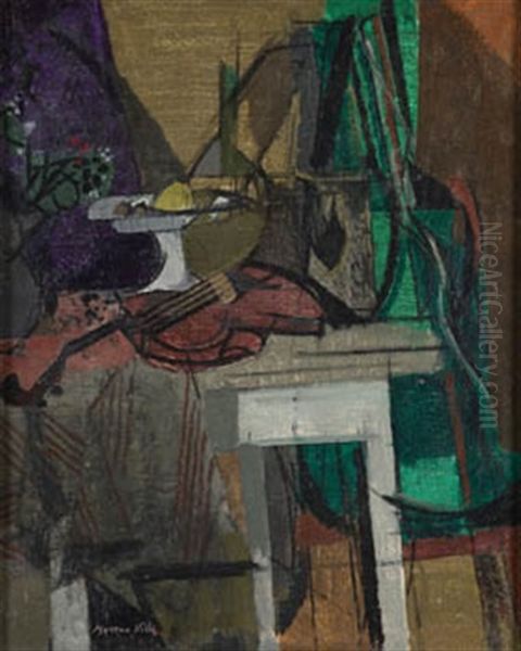 Bodegon Cubista Oil Painting by Jose Moreno Villa