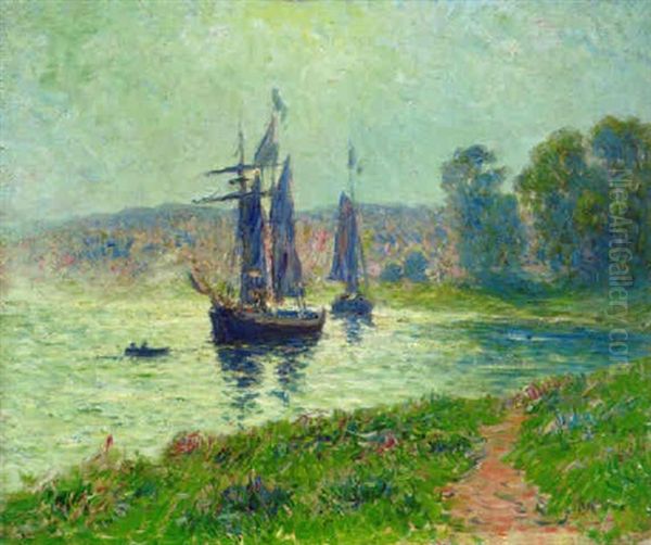 Quimper, La Riviere Oil Painting by Henry Moret