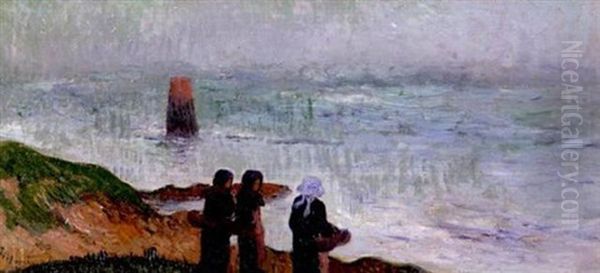 Bretonnes En Bord De Mer Oil Painting by Henry Moret