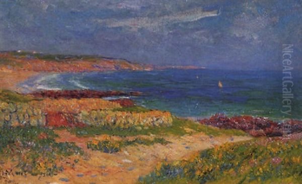 La Plage De Raguenec, Finistere Oil Painting by Henry Moret