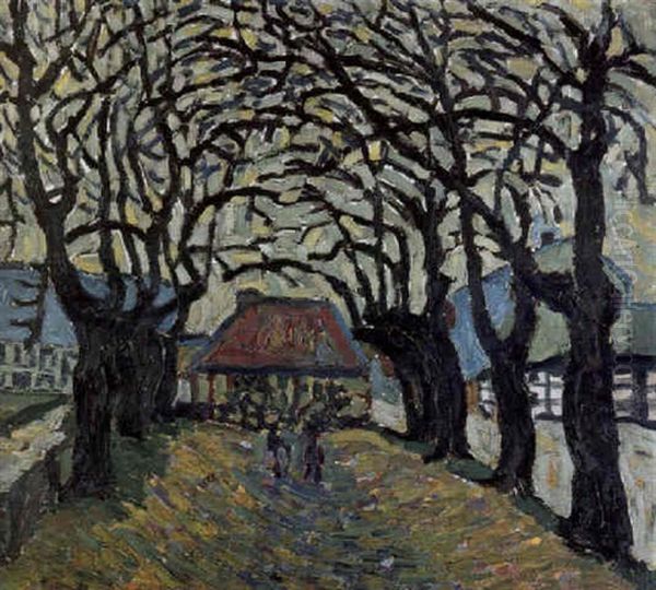Allee Oil Painting by Wilhelm Morgner