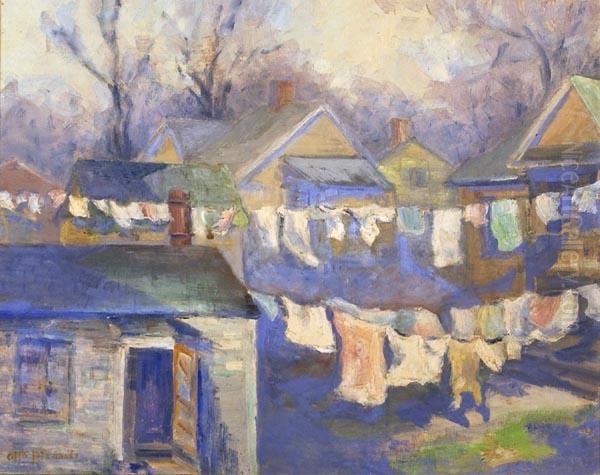 American, - Wash Day Oil Painting by Otto Bierhals