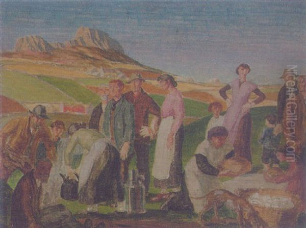 The Welsh Pic-nic Oil Painting by Harry Morley