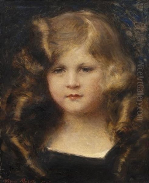 Portrait De Jeune Fille Oil Painting by Aime Nicolas Morot