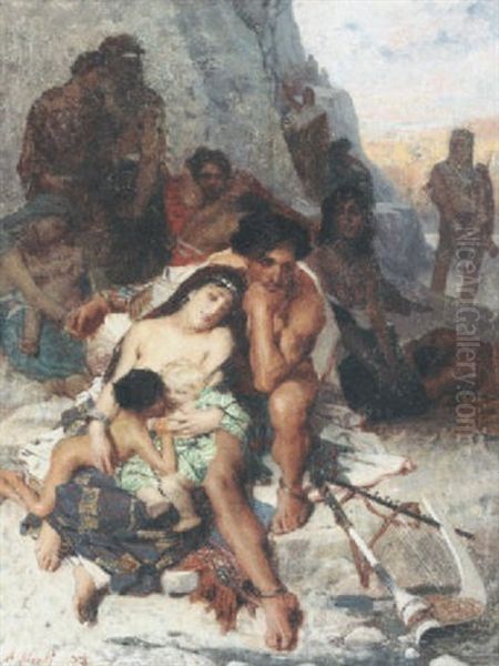 La Captivite Des Juifs A Babylone Oil Painting by Aime Nicolas Morot