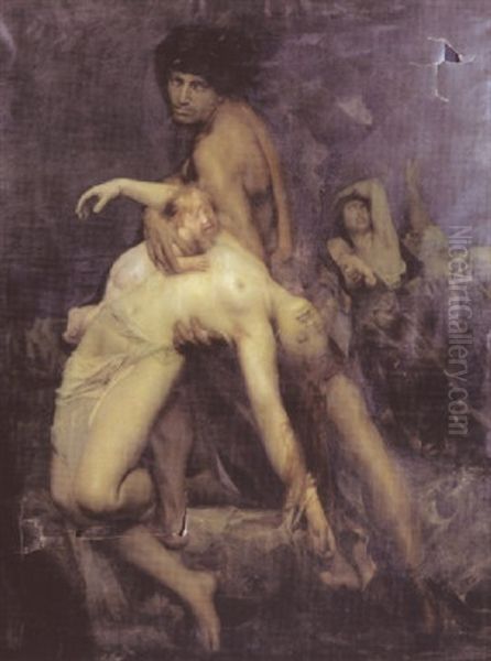 L'enlevement Oil Painting by Aime Nicolas Morot