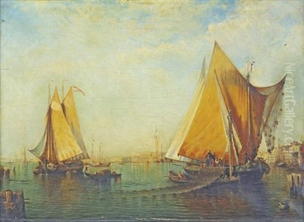 Les Voiles Jaunes A Venise Oil Painting by Imogene Robinson Morrell