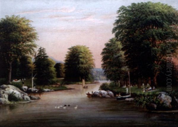 On The Connecticut River Oil Painting by Thomas P. Moses