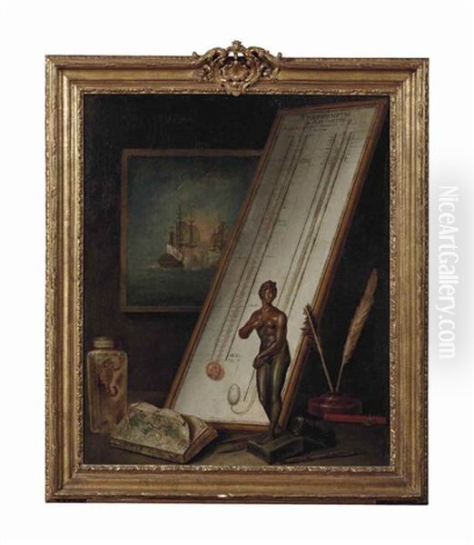 Nature Morte Au Barometre Oil Painting by Gabriel Moulinneuf