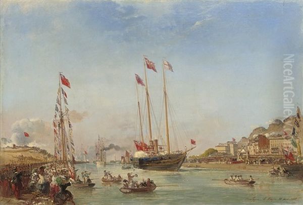The New Royal Yacht Victoria & Albert (ii) Oil Painting by Charles Louis Mozin