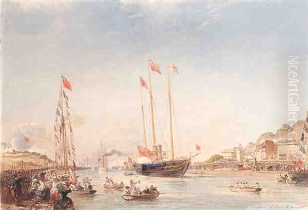 The State Visit Of Queen Victoria To Paris For The Opening Of The Great French Exhibition Oil Painting by Charles Louis Mozin