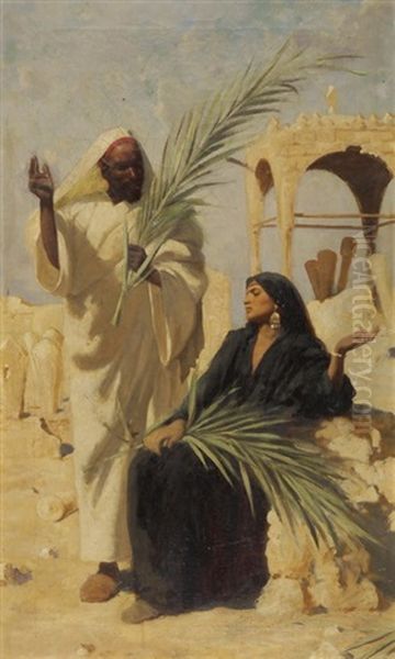 Arabischer Friedhof Oil Painting by Carl Leopold Mueller