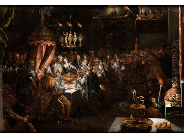 Das Fest Des Belsazar Oil Painting by Jan Muller