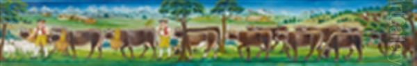 Kleiner Sennenstreifen Oil Painting by Johannes Mueller