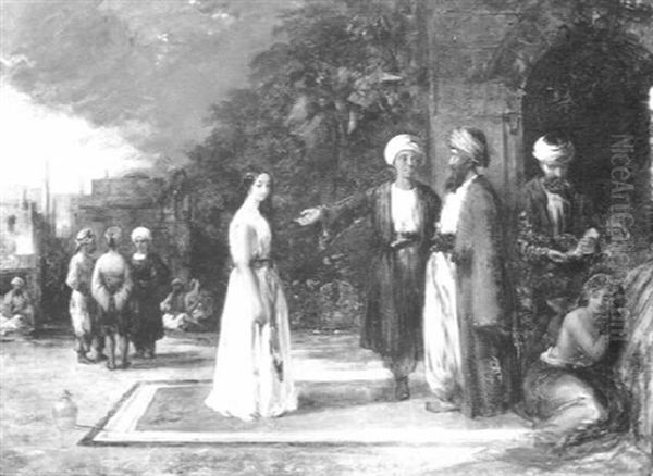 A Question Of Barter Oil Painting by William James Mueller