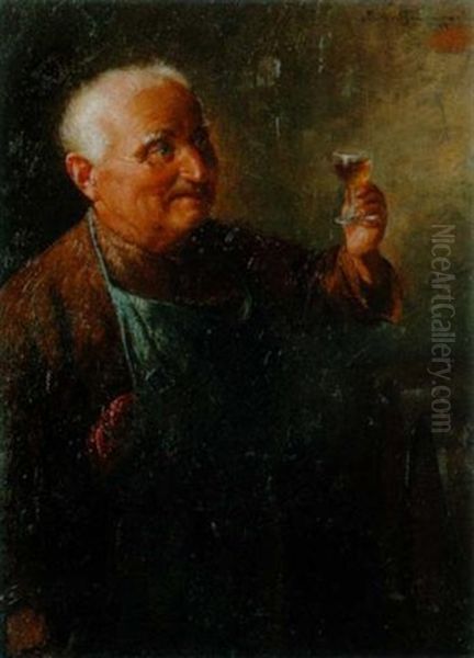 Die Weinprobe Oil Painting by Carl Mueller-Baumgarten