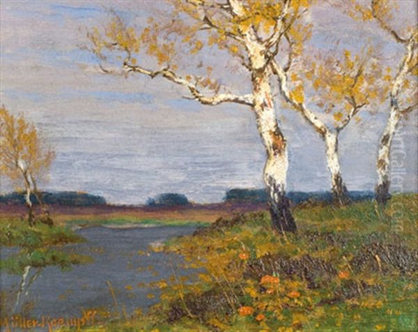 Herbstlandschaft Oil Painting by Paul Mueller-Kaempff
