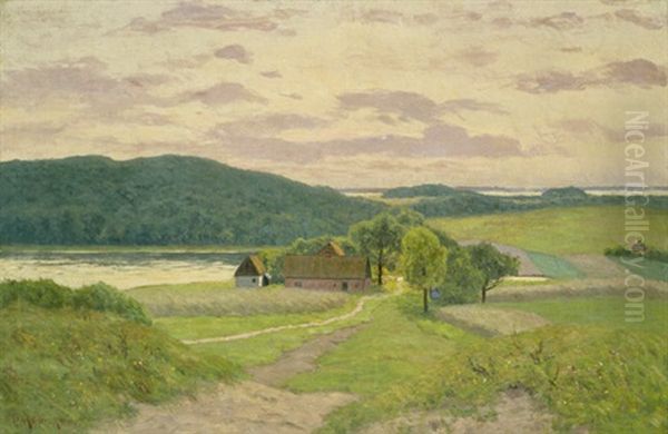 Sommerliche Boddenlandschaft Oil Painting by Paul Mueller-Kaempff