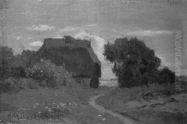 Blaue Kate Am Dunenrand Oil Painting by Paul Mueller-Kaempff