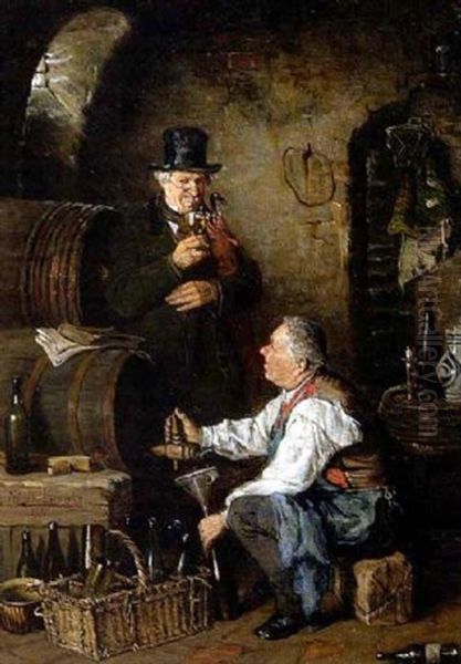 Im Weinkeller Oil Painting by Albert Mueller-Lingke