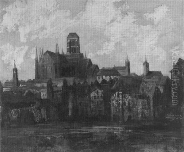 Ansicht Von Danzig Oil Painting by Anton Mueller-Wischin