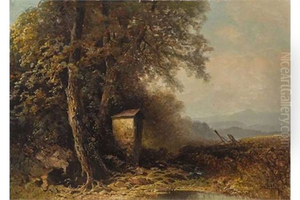 Landschaft Mit Bildstock Oil Painting by Oskar Mulley