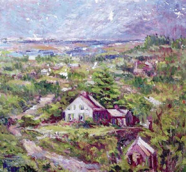 Rift In Fog Oil Painting by Anne Wells Munger