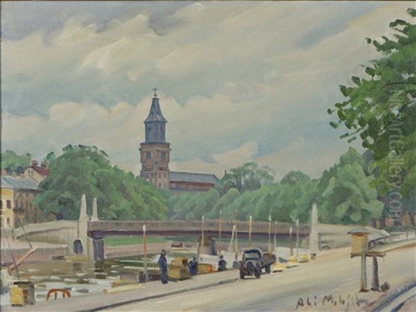 City Landscape Oil Painting by Ali Munsterhjelm