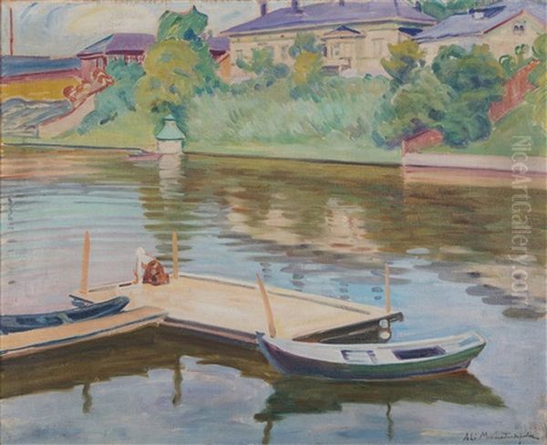 At The Pier Oil Painting by Ali Munsterhjelm